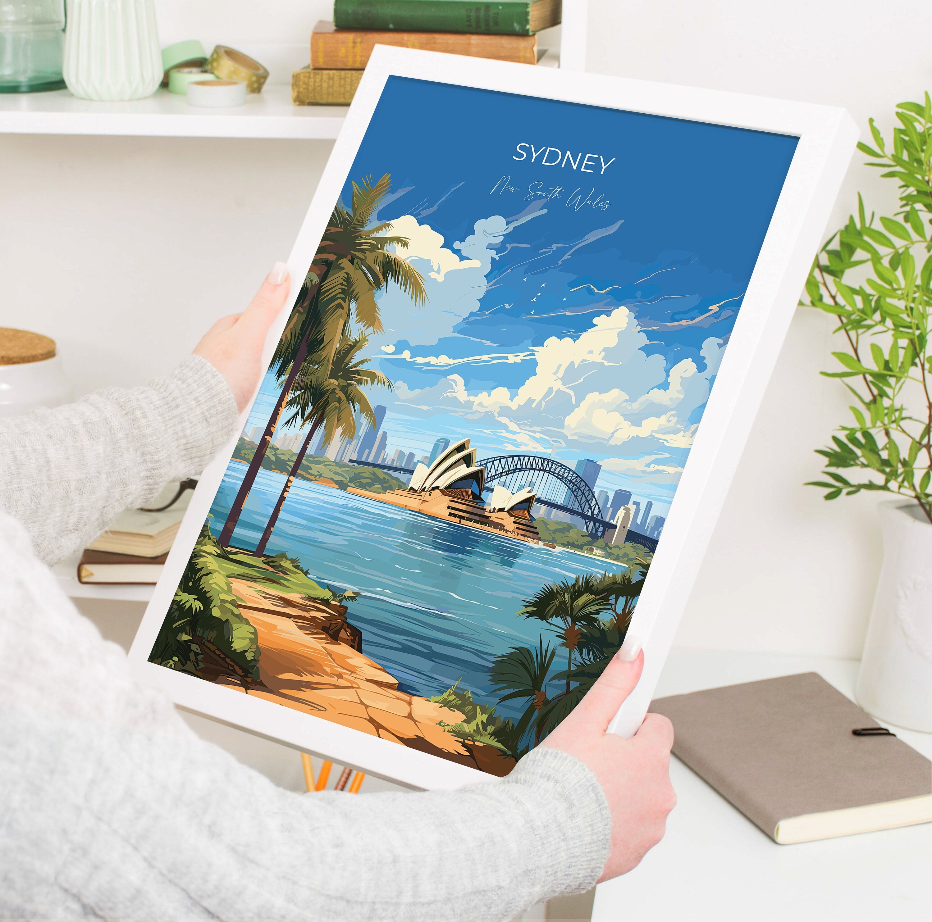 Sydney Travel Print Wall Art, Travel Poster of Sydney, New South Wales Art, Australia Art Lovers Gift, Sydney Travel Art Gift NQ Media Designs