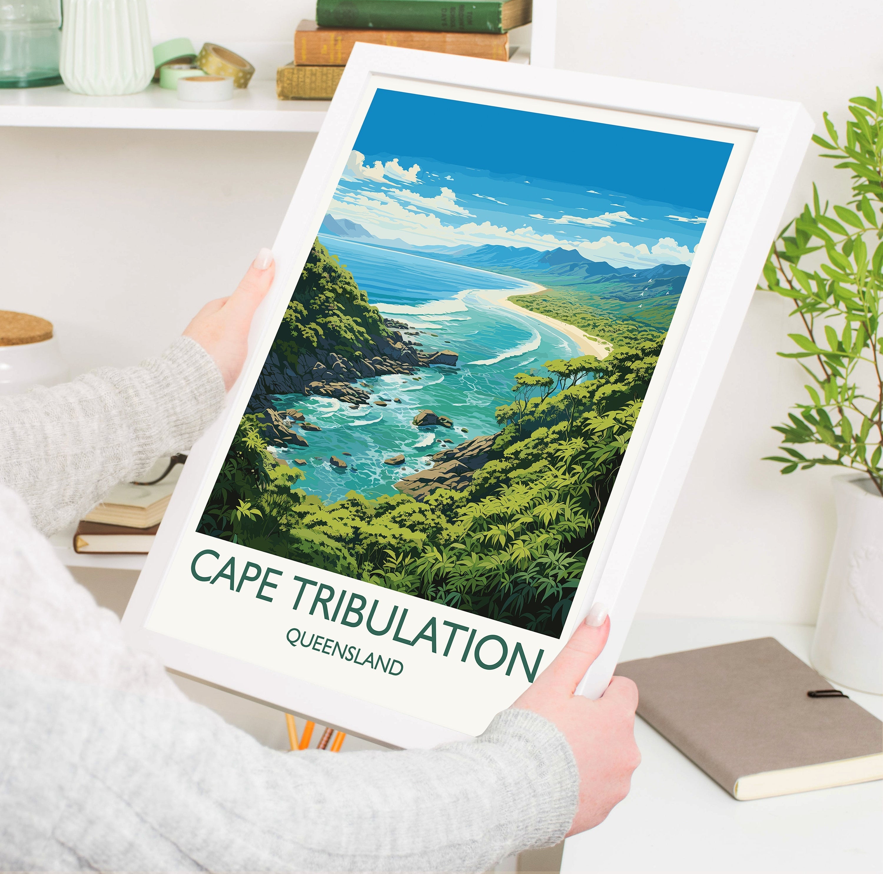 Cape Tribulation Travel Poster, Travel Print of Cape Tribulation, Queensland Art, Australia Art Lovers Gift, Cape Tribulation Wall Art NQ Media Designs