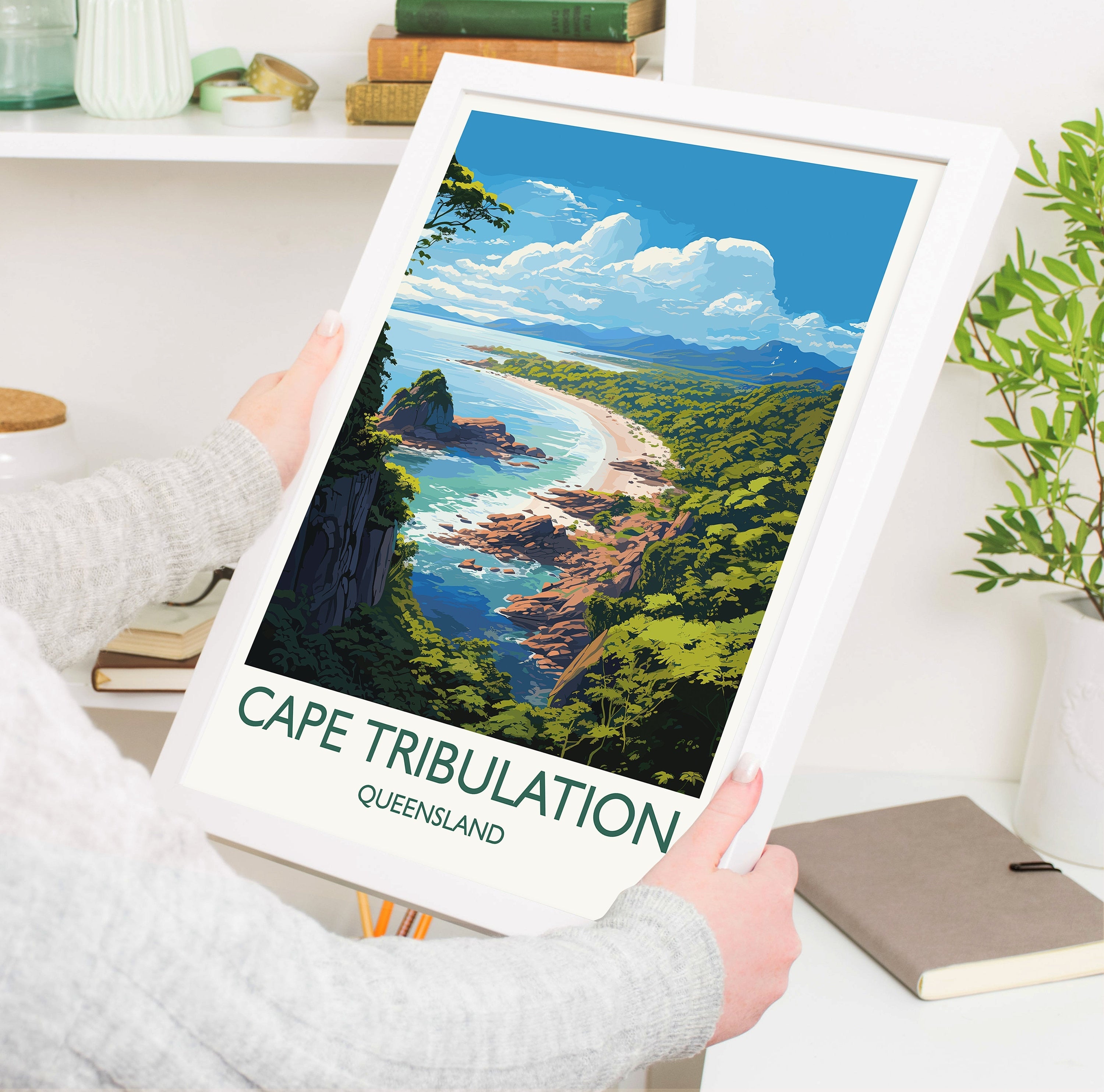 Cape Tribulation Travel Print, Travel Poster of Cape Tribulation, Queensland Art, Australia Art Lovers Gift, Cape Tribulation Wall Art NQ Media Designs