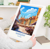 Warsaw Travel Print, Travel Poster of Warsaw, Poland Poster, Warsaw Art Gift, Poland Art Lovers Travel Gift NQ Media Designs