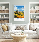 Tuscany Travel Poster Wall Art, Travel Print of Tuscany, Tuscany Art Lovers Gift,Italy Art Gift NQ Media Designs