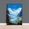 Fjords Travel Poster, Travel Print of Fjords, Norway Poster, Fjords Art Gift, Norway Art Lovers Travel Gift