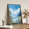 Fjords Travel Poster, Travel Print of Fjords, Norway Poster, Fjords Art Gift, Norway Art Lovers Travel Gift