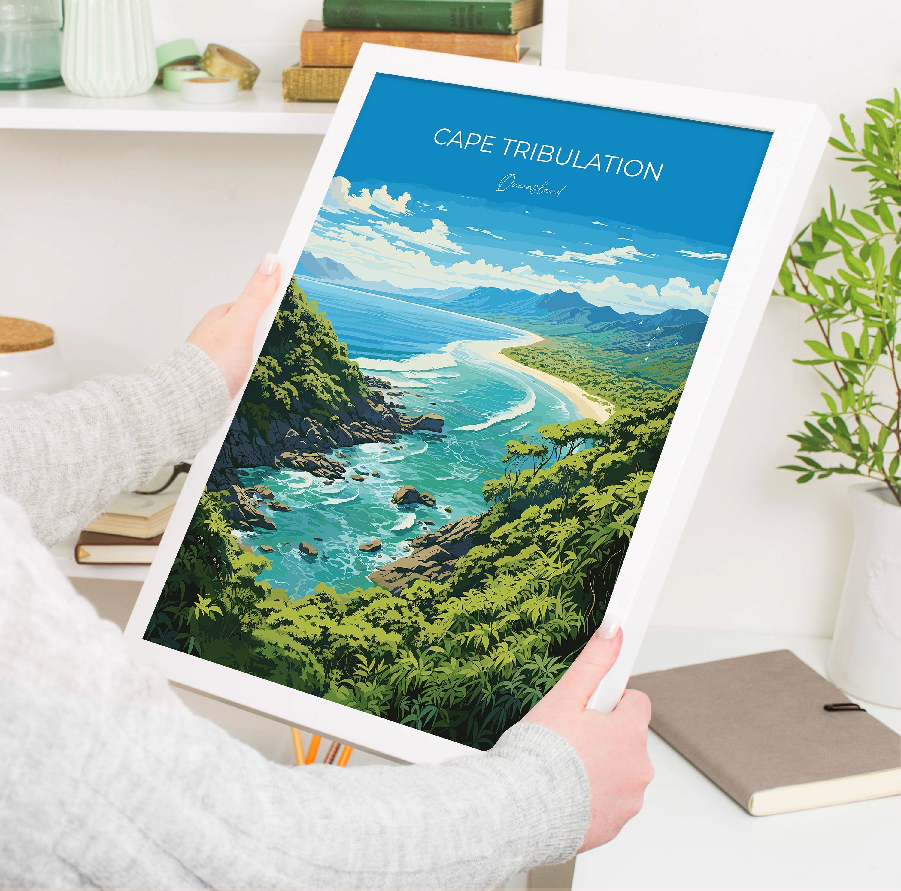Cape Tribulation Travel Print, Travel Poster of Cape Tribulation, Queensland Art, Australia Art Lovers Gift, Cape Tribulation Wall Art NQ Media Designs