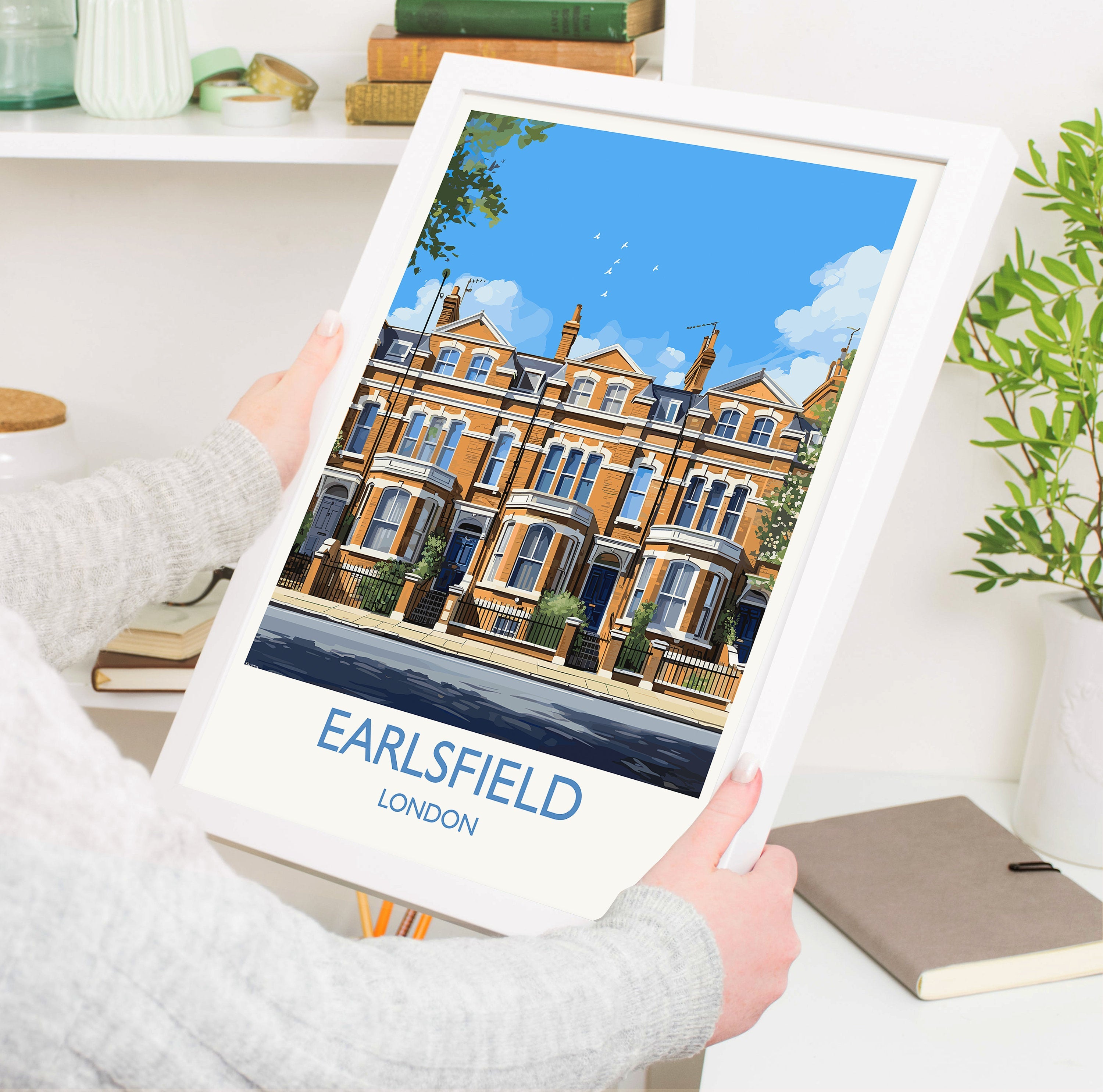 Earlsfield Travel Poster, Travel Print of Earlsfield, London Poster, Earlsfield Art Gift, London Art Lovers UK Travel Gift NQ Media Designs