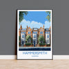 Hammersmith Travel Poster, Travel Print of Hammersmith, London Poster, Hammersmith Art Gift, London Art Lovers UK Travel Gift NQ Media Designs