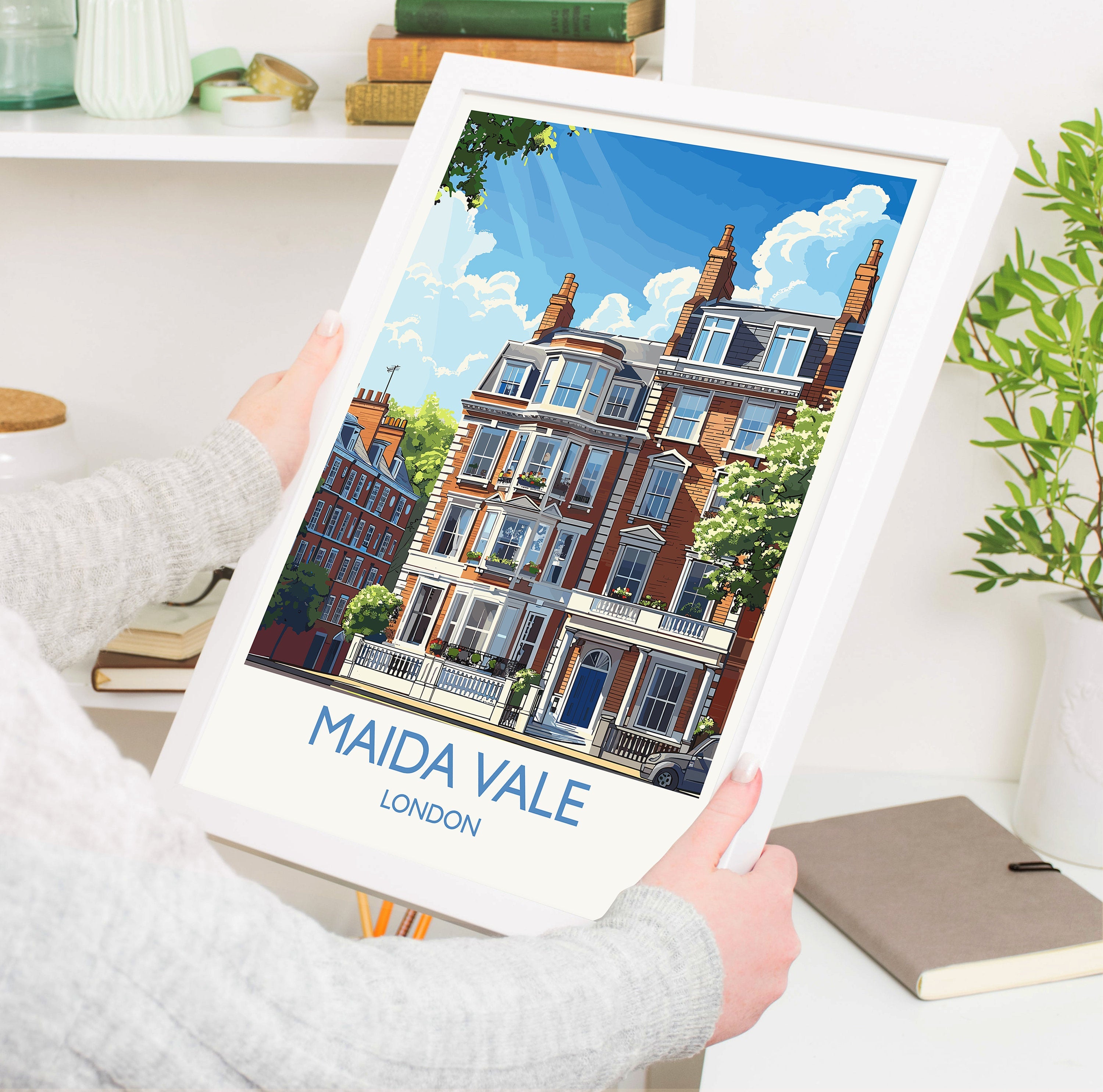 Maida Vale Travel Print, Travel Poster of Maida Vale, London Poster, Maida Vale Art Gift, London Art Lovers UK Travel Gift NQ Media Designs