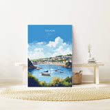 Devon Print Wall Art, Travel Poster of Devon, England, Devon Art Lovers Gift, England Wall Art Print NQ Media Designs