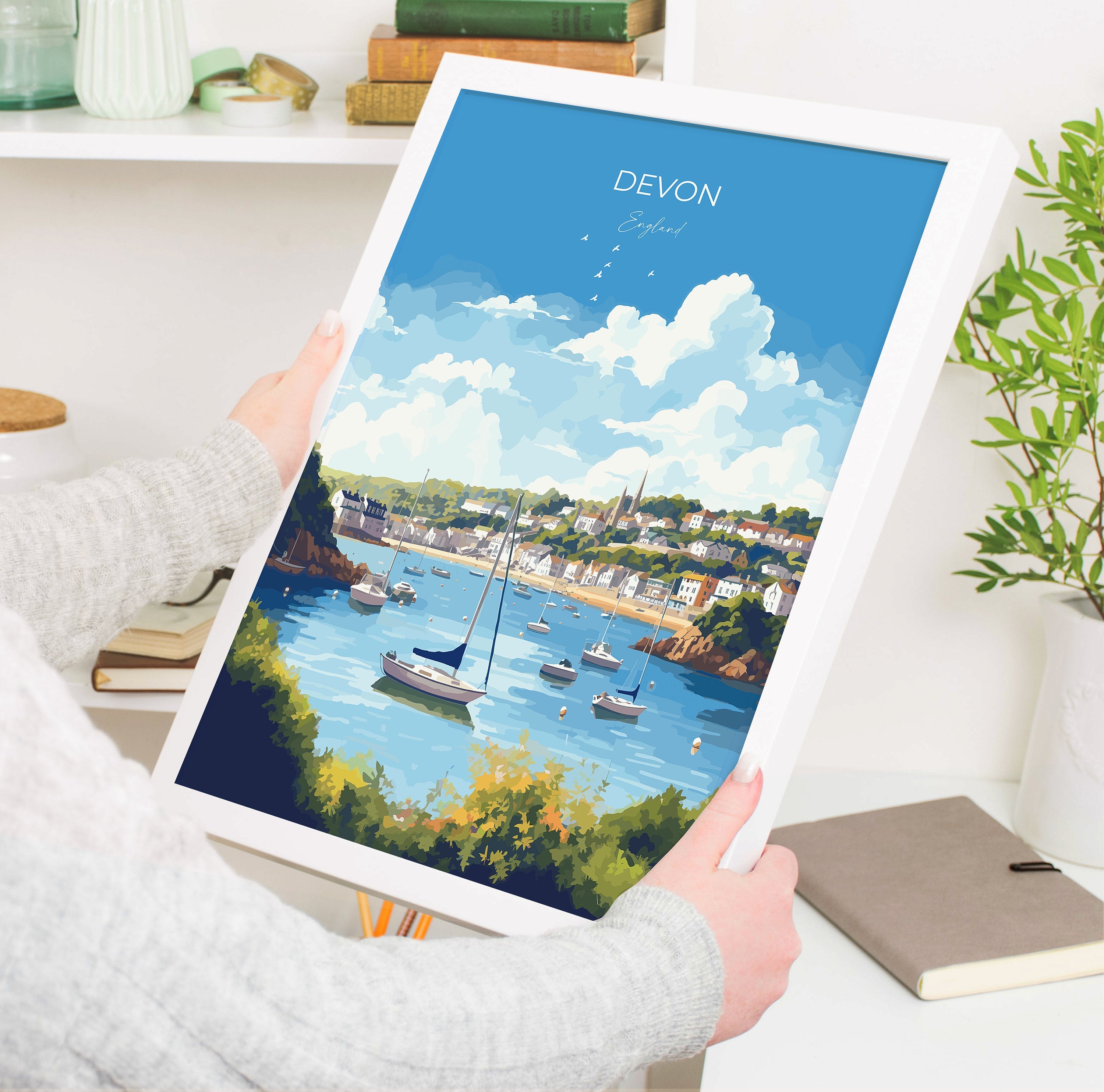 Devon Print Wall Art, Travel Poster of Devon, England, Devon Art Lovers Gift, England Wall Art Print NQ Media Designs
