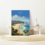 Malibu Travel Print, Travel Poster of Malibu, California, Malibu Art Lovers Gift, USA Gift, Wall Art Print NQ Media Designs