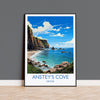 Ansteys Cove Print Wall Art, Travel Poster of Ansteys Cove, England, Devon Art Gift, Ansteys Cove Art Lovers Gift, England Wall Art Print NQ Media Designs