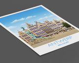 Antwerp Travel Print, Travel Poster of Antwerp , Belgium, Antwerp Art Lovers Gift, Belgium City Wall Art Print NQ Media Designs