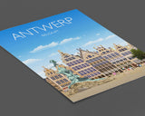 Antwerp Travel Poster, Travel Print of Antwerp , Belgium, Antwerp Art Lovers Gift, Belgium City Wall Art Print NQ Media Designs