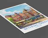 Bethnal Green Travel Print, Travel Poster of Bethnal Green, London Poster, Bethnal Green Art Gift, London Art Lovers UK Travel Gift NQ Media Designs