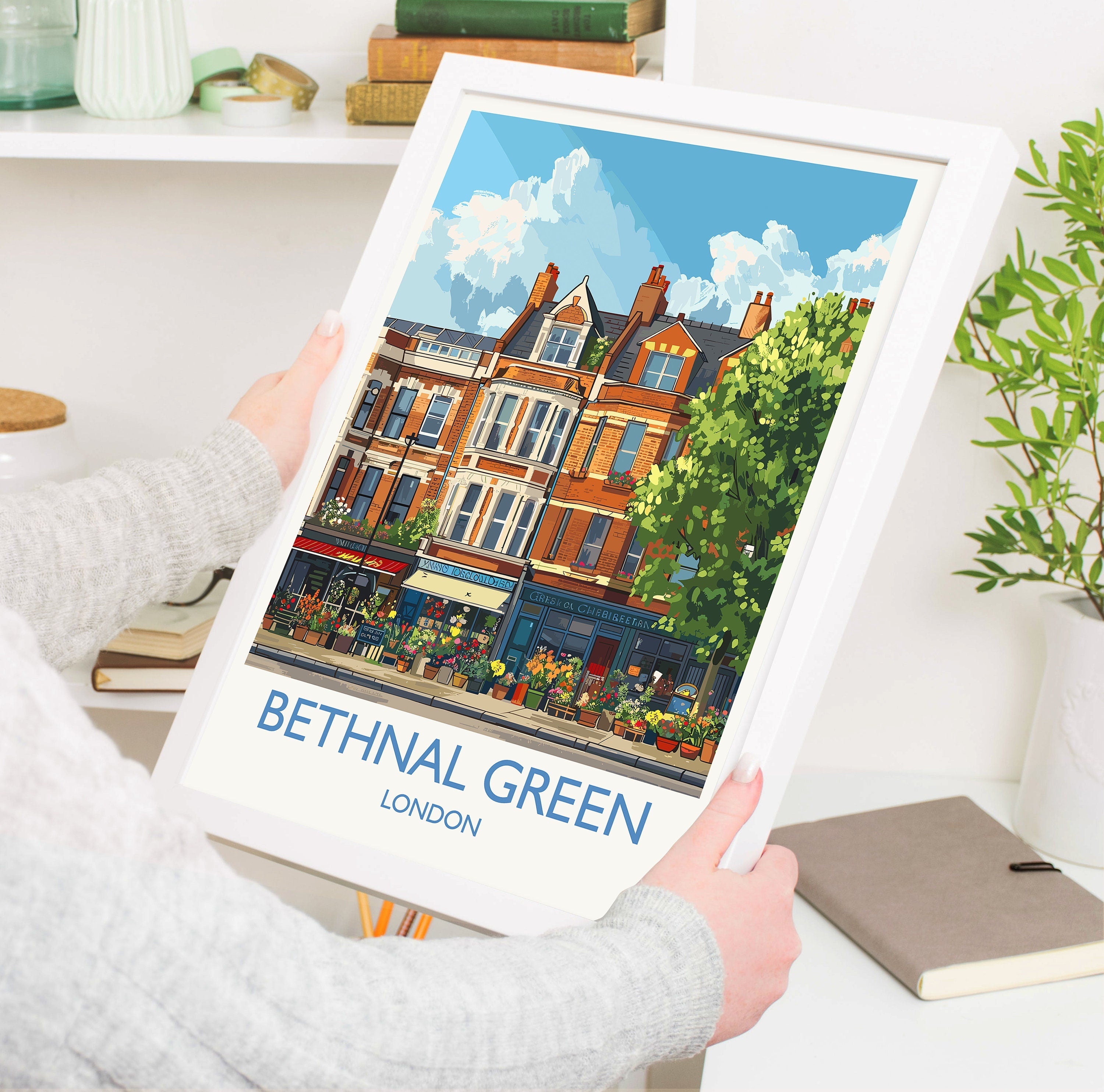 Bethnal Green Travel Poster, Travel Print of Bethnal Green, London Poster, Bethnal Green Art Gift, London Art Lovers UK Travel Gift NQ Media Designs