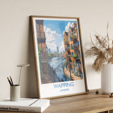 Wapping Travel Print, Travel Poster of Wapping,London Poster, Wapping Art Gift, London Art Lovers UK Travel Gift NQ Media Designs