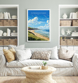 Putsborough Sands Travel Poster Wall Art, Travel Print of Putsborough Sands,England, Devon Art Lovers Gift, Travel Art Gift NQ Media Designs
