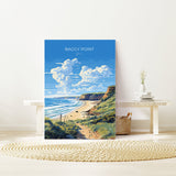 Baggy Point Travel Print Wall Art, Travel Poster of Baggy Point,England, Devon Art Lovers Gift, Travel Art Gift NQ Media Designs