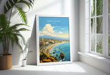 Santa Monica Travel Poster, Travel Print of Santa Monica, California, Santa Monica Art Lovers Gift, USA Gift, Wall Art Print NQ Media Designs