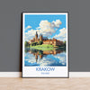 Krakow Travel Print, Travel Poster of Krakow, Poland Poster, Krakow Art Gift, Poland Art Lovers Travel Gift NQ Media Designs