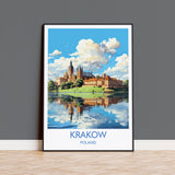 Krakow Travel Print, Travel Poster of Krakow, Poland Poster, Krakow Art Gift, Poland Art Lovers Travel Gift NQ Media Designs