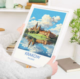 Krakow Travel Print, Travel Poster of Krakow, Poland Poster, Krakow Art Gift, Poland Art Lovers Travel Gift NQ Media Designs