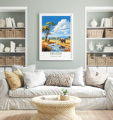 Kruger Travel Print, Travel Poster of Kruger, Kruger Art Lovers Gift, South Africa Art Gift, Wall Art Print NQ Media Designs