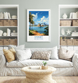 Sydney Travel Poster, Travel Print of Sydney, New South Wales Art, Australia Art Lovers Gift, Sydney Wall Art NQ Media Designs