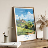 Tuscany Travel Print Wall Art, Travel Poster of Tuscany, Tuscany Art Lovers Gift,Italy Art Gift NQ Media Designs