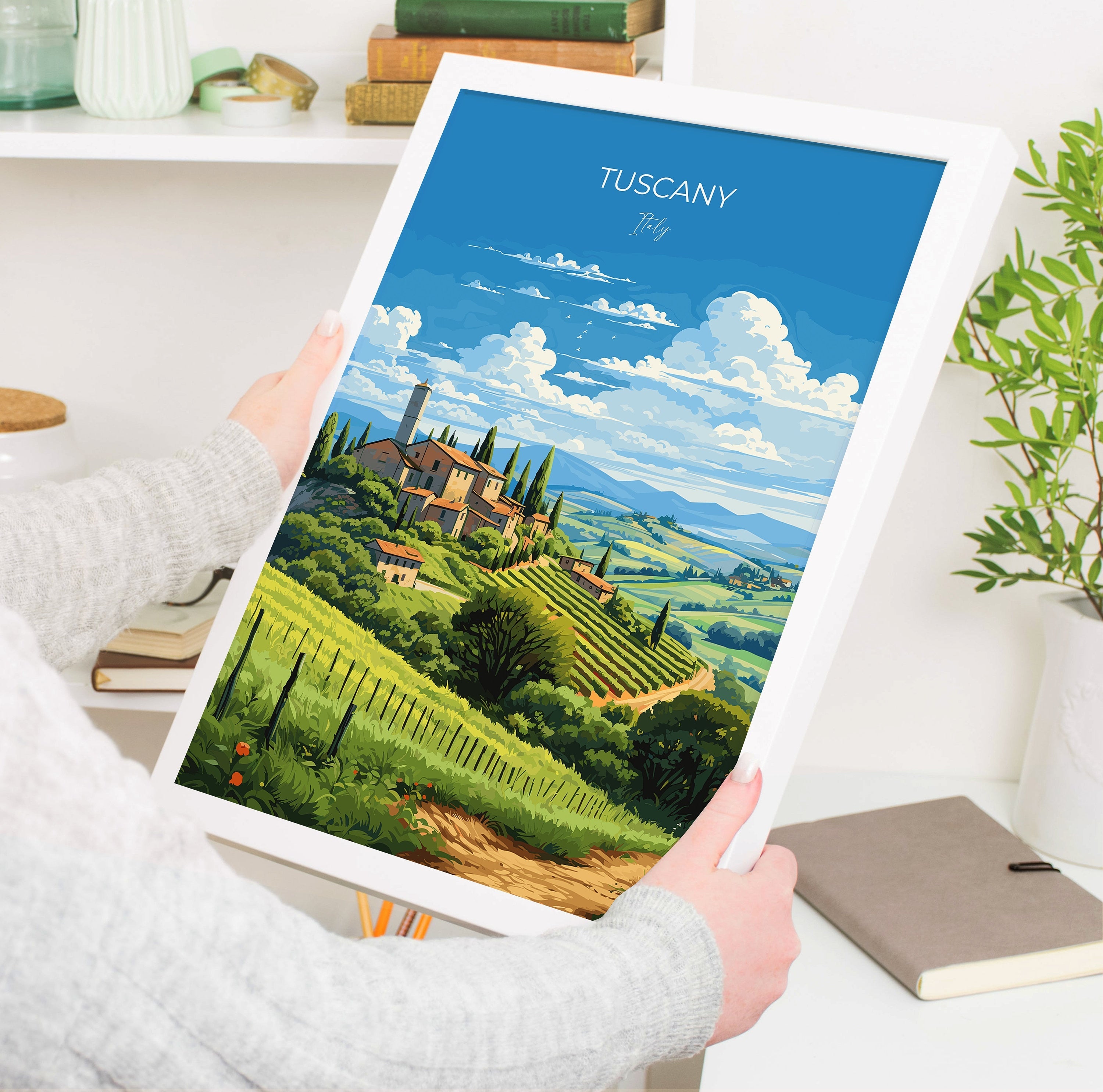 Tuscany Travel Print Wall Art, Travel Poster of Tuscany, Tuscany Art Lovers Gift,Italy Art Gift NQ Media Designs