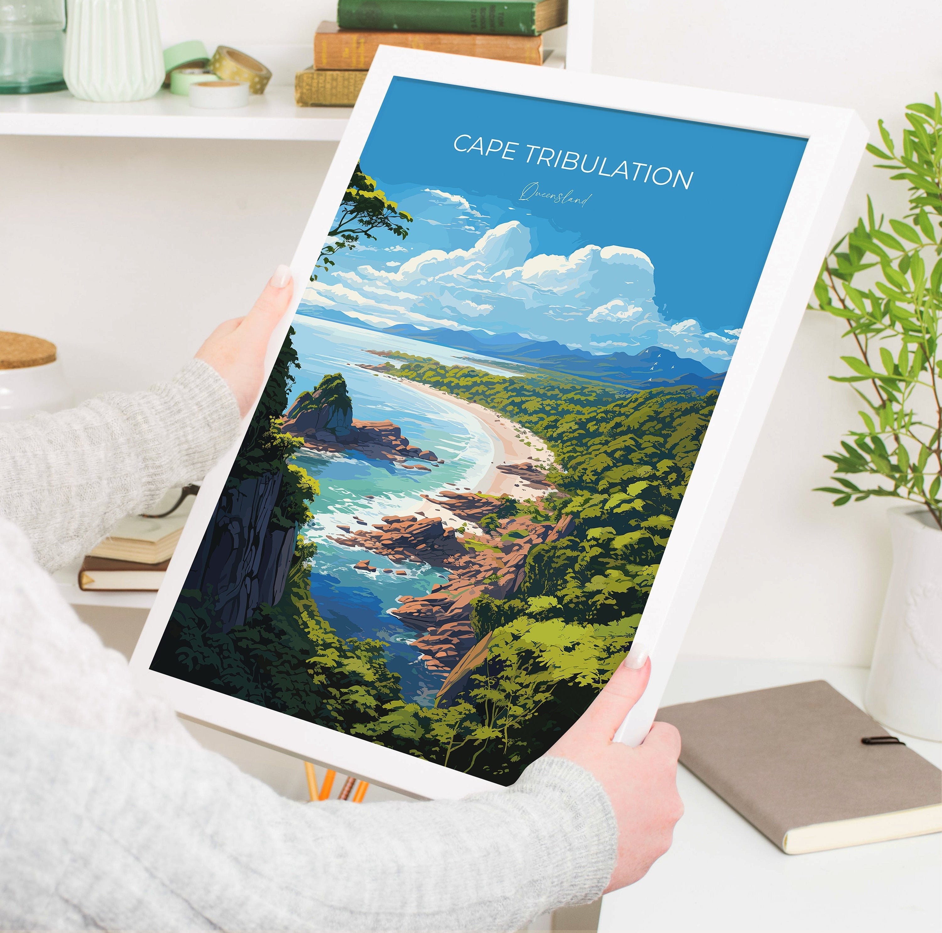 Cape Tribulation Travel Poster, Travel Print of Cape Tribulation, Queensland Art, Australia Art Lovers Gift, Cape Tribulation Wall Art NQ Media Designs