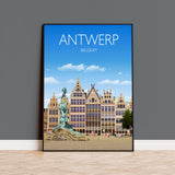 Antwerp Travel Poster, Travel Print of Antwerp , Belgium, Antwerp Art Lovers Gift, Belgium City Wall Art Print NQ Media Designs