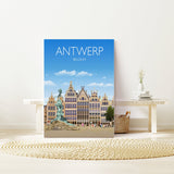 Antwerp Travel Poster, Travel Print of Antwerp , Belgium, Antwerp Art Lovers Gift, Belgium City Wall Art Print NQ Media Designs